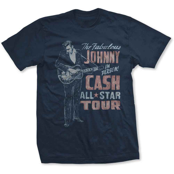 Johnny Cash All Star Tour Navy Small Unisex T-Shirt