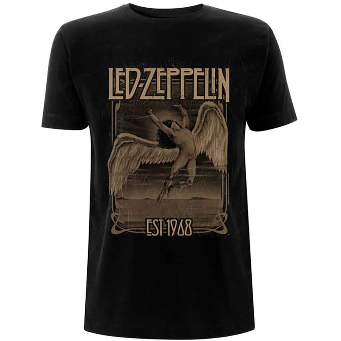 Led Zeppelin Faded Falling Black Small Unisex T-Shirt