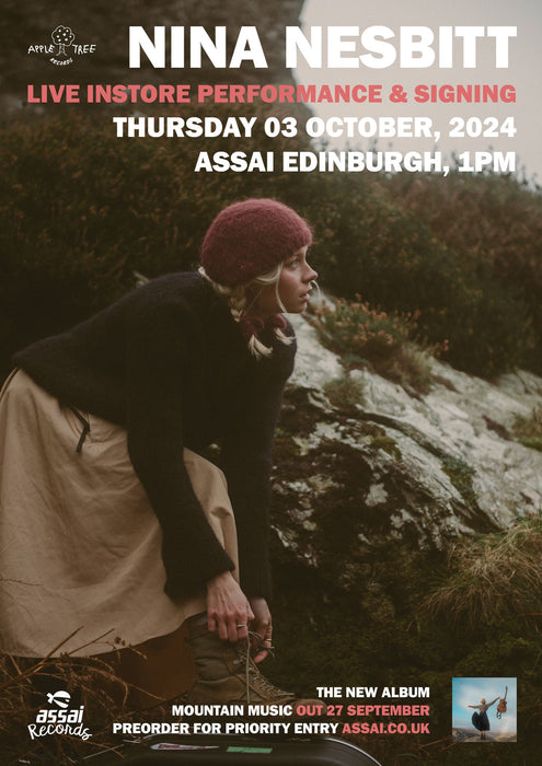 Nina Nesbitt Mountain Music Instore Performance & Signing Edinburgh Priority Entry with Pre-Order (1pm Thursday 3rd October 2024)