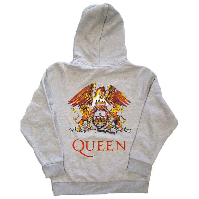 Queen Classic Crest Grey Large Zipped Hoodie