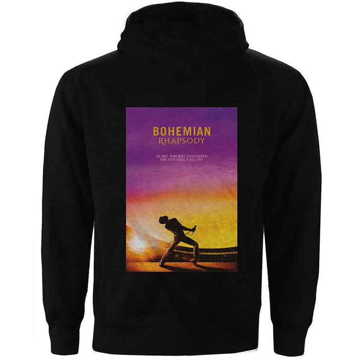 Queen Bohemian Rhapsody Movie Poster Black X-Large Zipped Hoodie