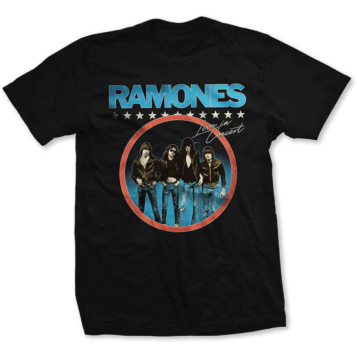 Ramones Circle Photo Black X-Large Unisex T-Shirt