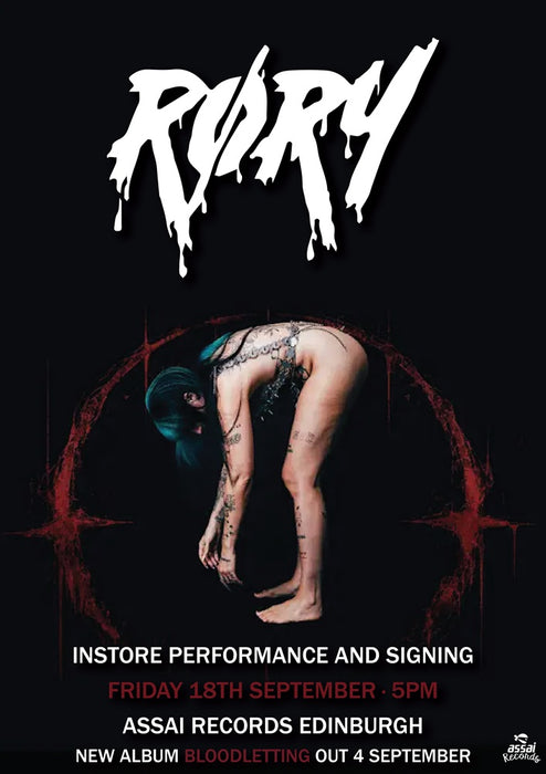 RØRY BLOODLETTING Acoustic Instore Performance & Signing Edinburgh Priority Entry with Pre-Order (5pm Friday 18th Spetember 2026)