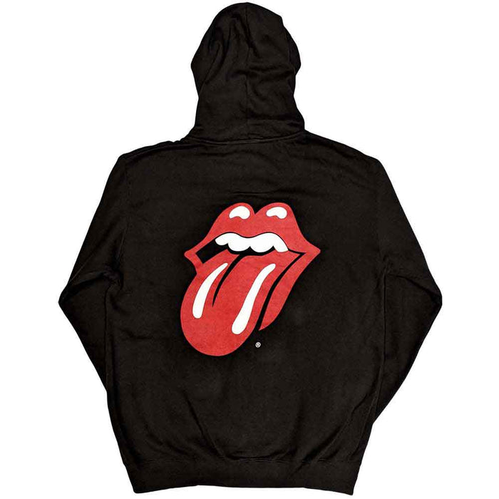 Rolling Stones Classic Tongue Backprint Black Medium Unisex Zip Hoodie