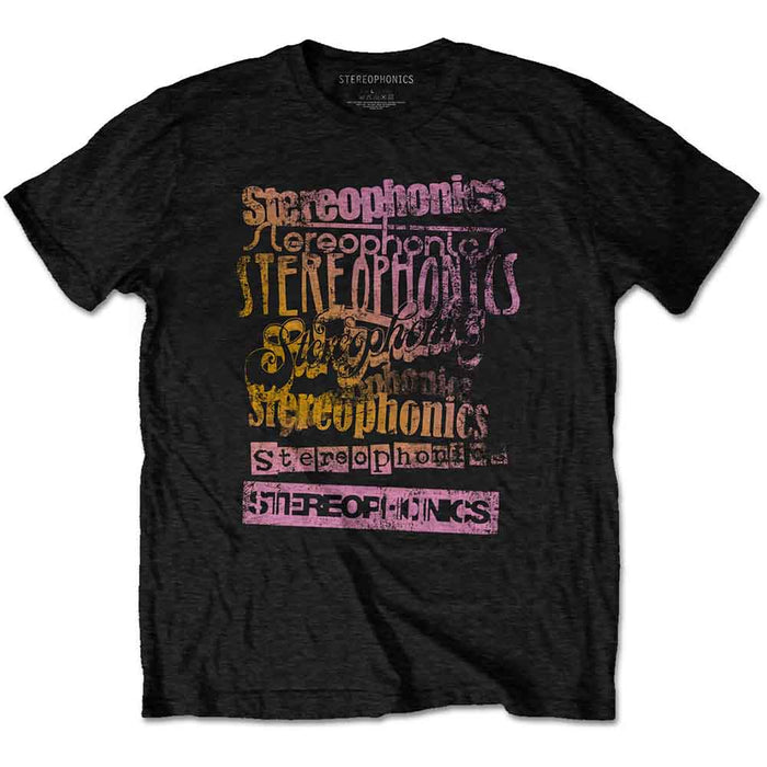 Stereophonics Logos Black X-Large Unisex T-Shirt