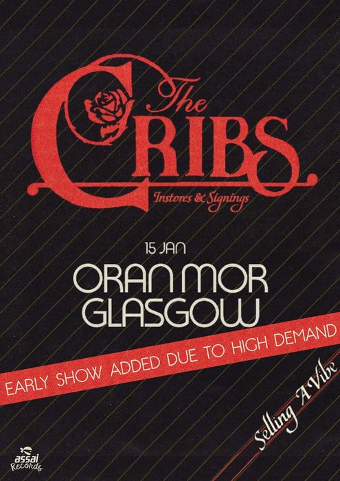 The Cribs Selling A Vibe Oran Mor Glasgow Early Ticket Bundle Thursday 15th January 2026