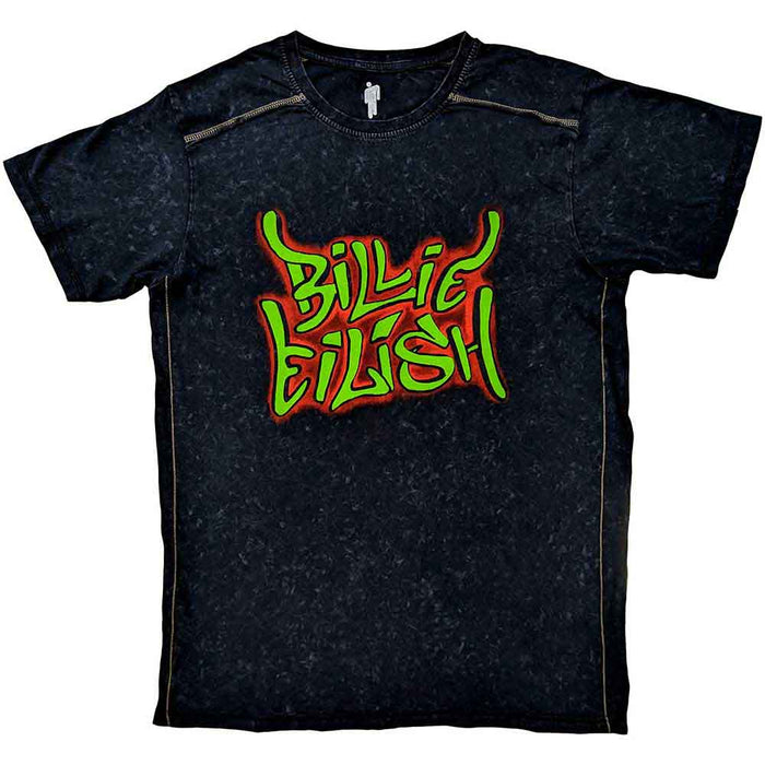 Billie Eilish Graffiti Wash Black Large T-Shirt