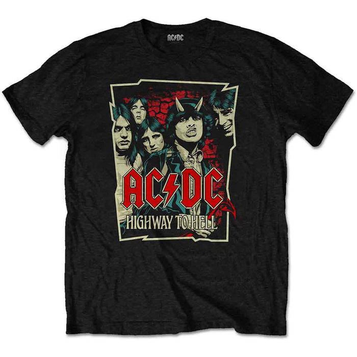 AC/DC Highway To Hell Sketch Black X-Large Unisex T-Shirt