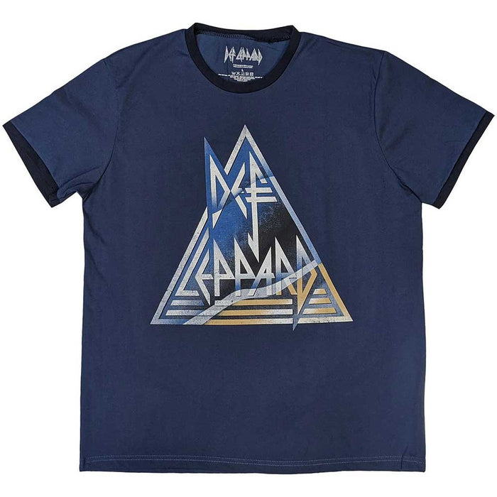Def Leppard Triangle Logo Denim Blue X-Large T-Shirt