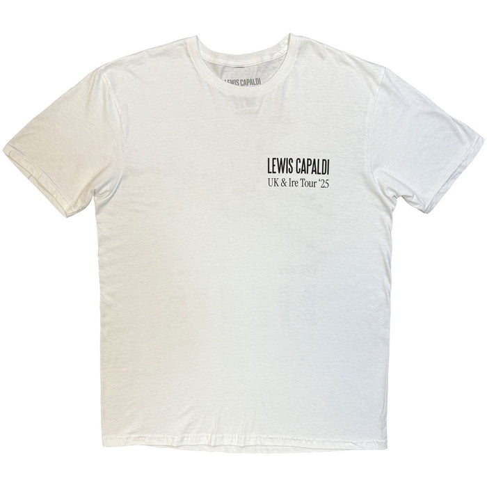 Lewis Capaldi Flowers UK Tour '25 White Large T-Shirt