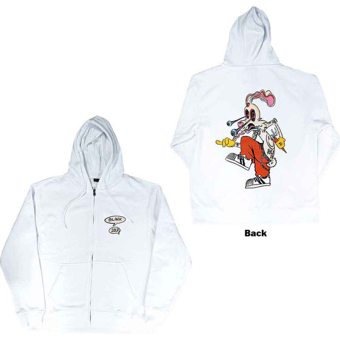 Blink-182 Roger Rabbit White Large Zipped Hoodie