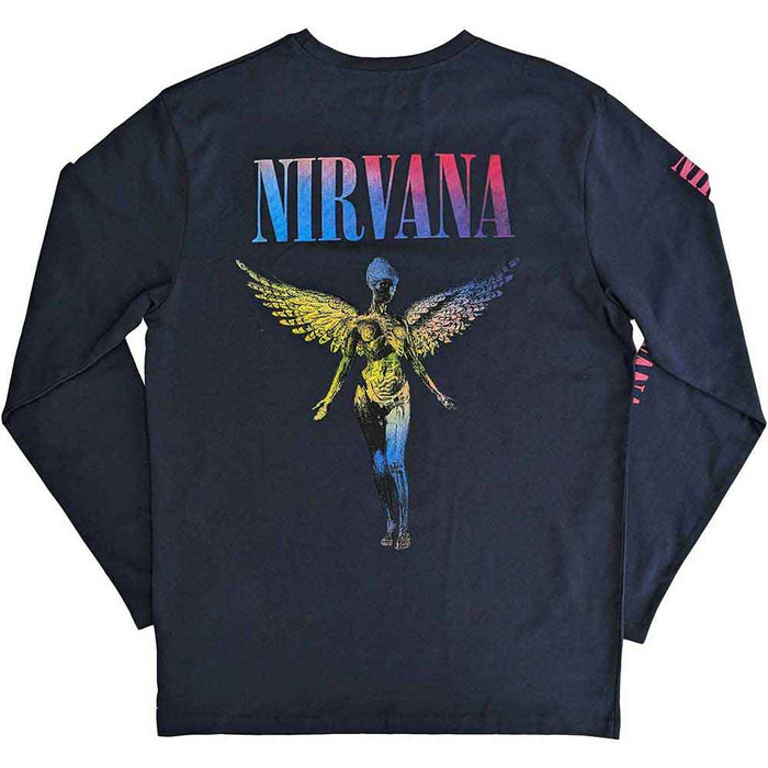 Nirvana In Utero Navy Blue Long Sleeve Medium Unisex T-shirt