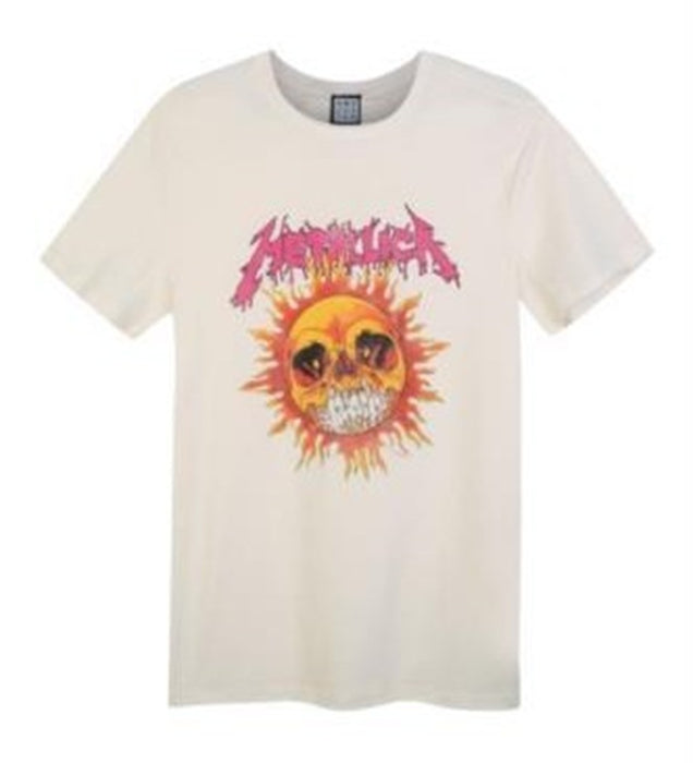 Metallica Neon Sun White Small T-Shirt