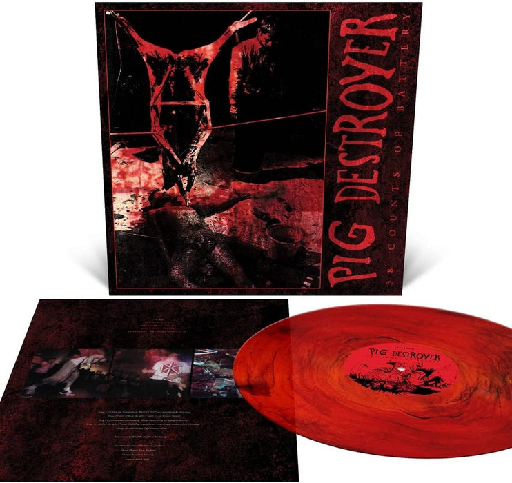 Pig Destroyer 38 Counts Of Battery Vinyl LP Red and Black Marble Colour Reissue 2023