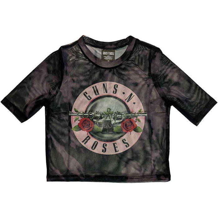 Guns N Roses Bullet Logo Black X-Small Mesh Crop Top