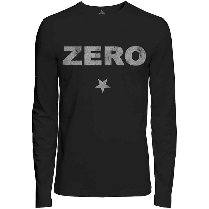 Smashing Pumpkins Zero Distress Print Black X-Large Long Sleeve Unisex T-Shirt