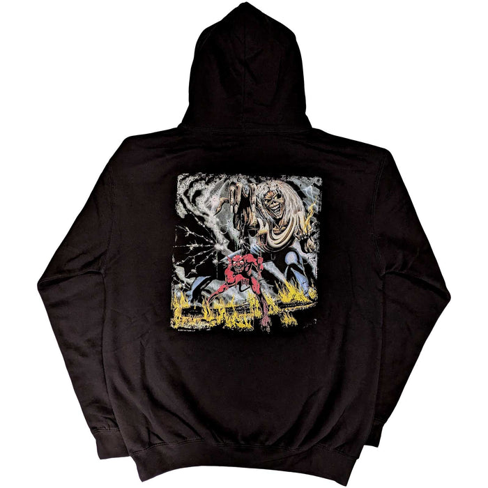 Iron Maiden Number Of The Beast Vintage Logo Black Large Hoodie