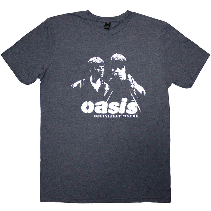 Oasis Definitely Maybe Photo Stencil Navy Blue Medium T-Shirt