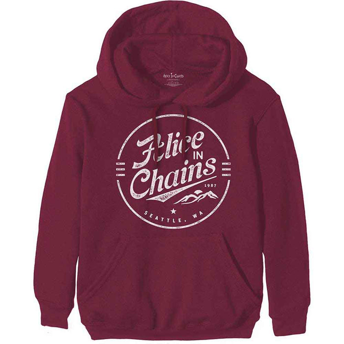 Alice In Chains Maroon Circle Emblem Large Hoodie