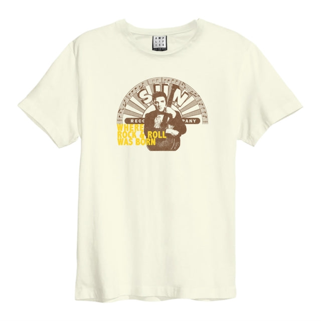 Sun Records & Elvis Presley Rock & Roll Amplified White X-Large Unisex T-Shirt