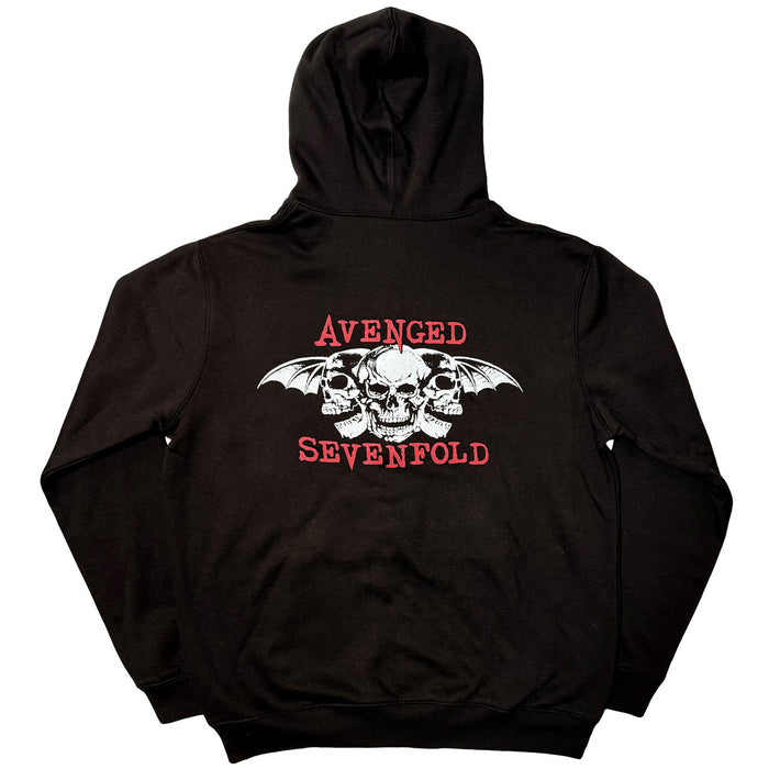 Avenged Sevenfold Dead Head Black Large Zipped Hoodie