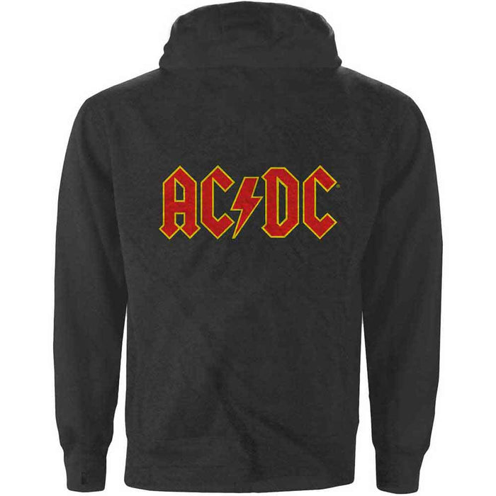 AC/DC Logo Charcoal Grey Medium Zipped Hoodie