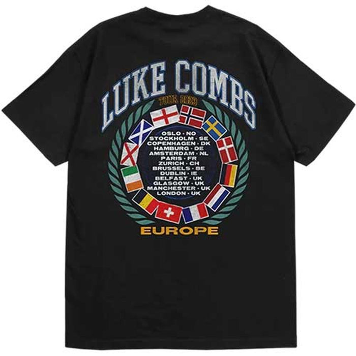Luke Combs Tour '23 Flag Black Medium T-Shirt