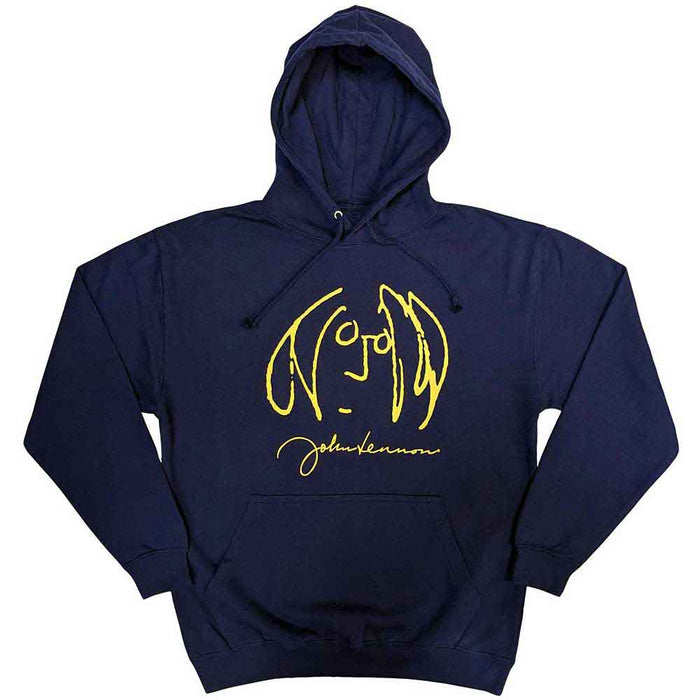 John Lennon  Self Portrait Navy Blue Large Hoodie