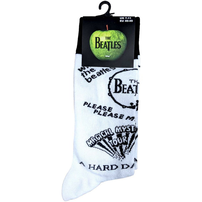 The Beatles Unisex Ankle Socks: Albums Monochrome (Uk Size 7 - 11)