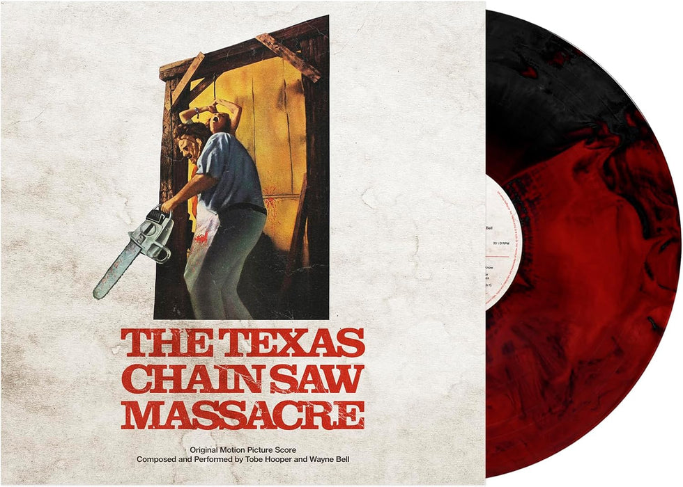 Tobe Hooper and Wayne Bell The Texas Chain Saw Massacre Vinyl LP Red and Black Marble Colour Due Out 14/02/25