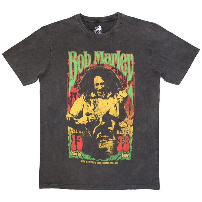 Bob Marley Stone Wash 1978 Charcoal Grey Large T-Shirt
