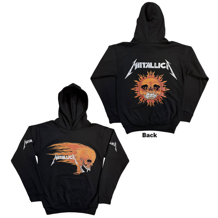 Metallica Worn Pushead Flaming Skull Black Small Hoodie