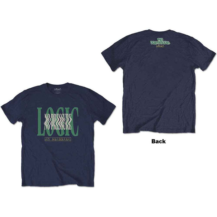 Logic Wavy Navy Blue X-Large T-Shirt