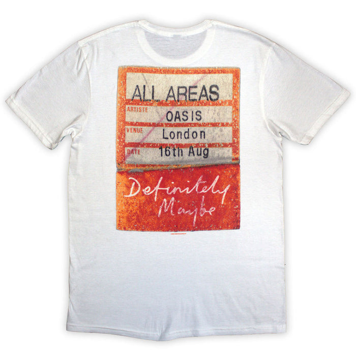 Oasis Definitely Maybe AAA Pass White Medium T-Shirt