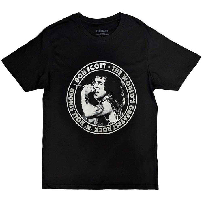AC/DC Bon Scott The World's Greatest Singer Black Large T-Shirt