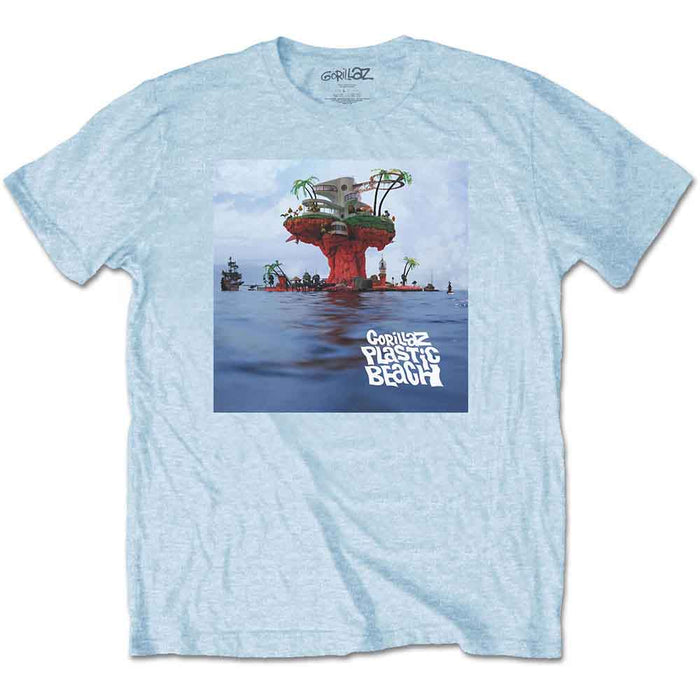 Gorillaz Plastic Beach Light Blue Small T-Shirt