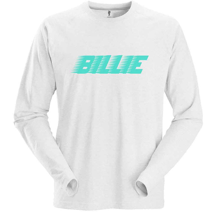Billie Eilish Racer Logo White Long Sleeve Large T-Shirt