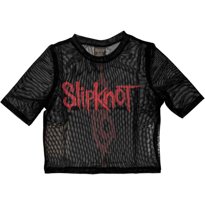 Slipknot Black Large Mesh Crop Top