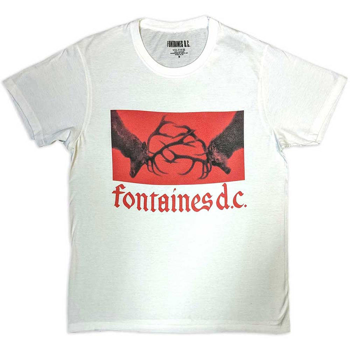 Fontaines D.C. Clashing Stags White Large T-Shirt