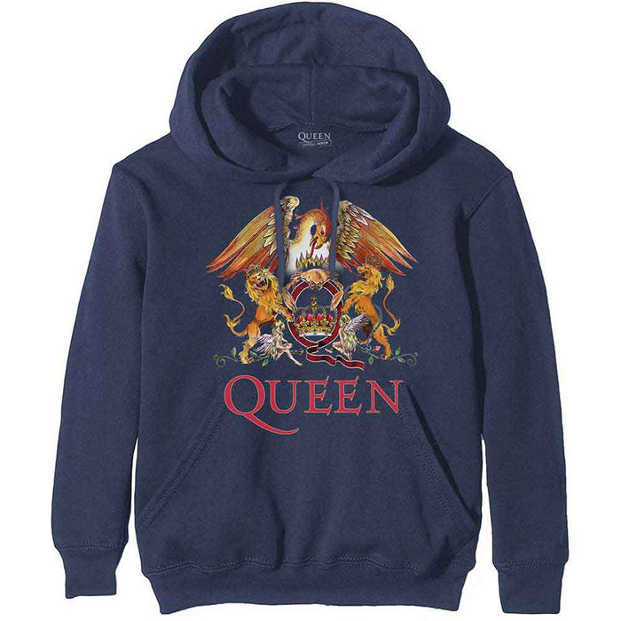 Queen Classic Crest Navy Blue X-Large Hoodie