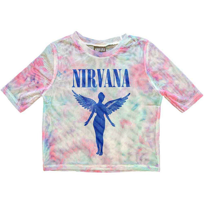 Nirvana Angelic Blue Mono X-Large Mesh Crop Top