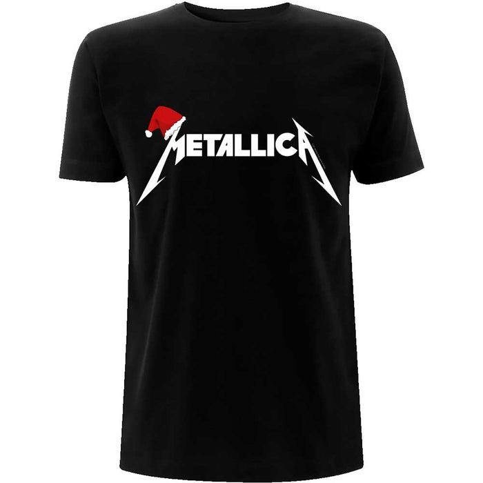 Metallica Santa Hat Logo Black Large T-Shirt