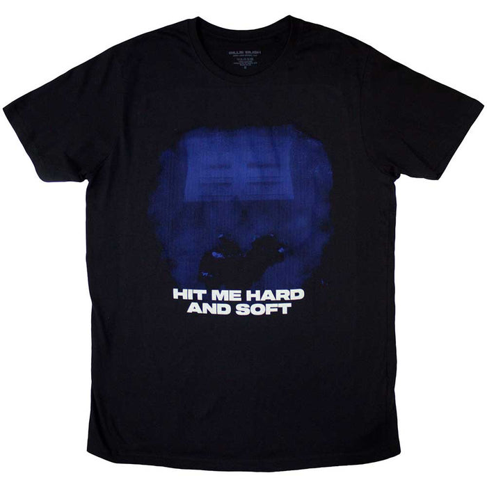 Billie Eilish Hit Me Hard And Soft Blue Lines Black Large T-Shirt