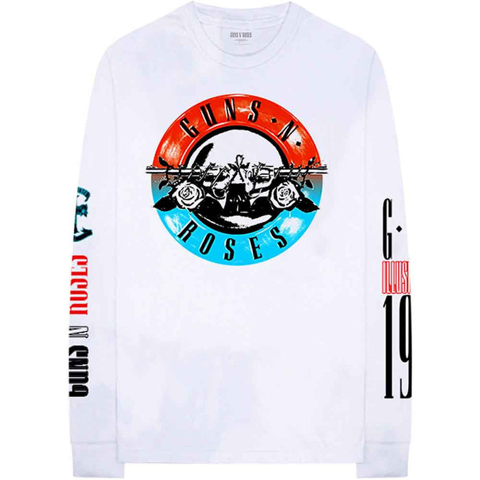 Guns N Roses Motocross Logo White X-Large Long Sleeved T-Shirt