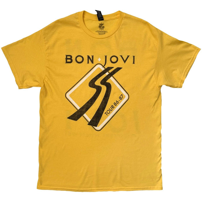 Bon Jovi Road Sign 87 Yellow Small T-Shirt