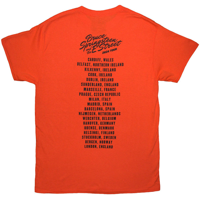 Bruce Springsteen Tour '24 River Font Orange X-Large T-Shirt