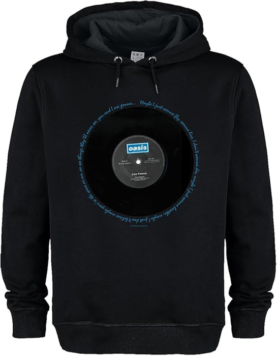 Oasis Live Forever Lyrics Black Large Hoodie