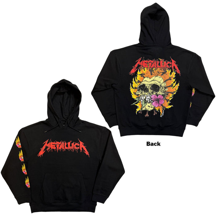 Metallica Flower Skull Black Large Hoodie