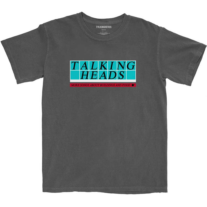 Talking Heads Tiled Logo Charcoal Grey Small T-Shirt