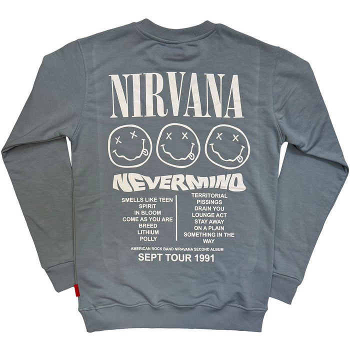 Nirvana Nevermind Tour 1991 Blue Medium Sweatshirt